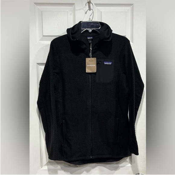 Patagonia Women's Large R1 Air Full-Zip Jacket Hoody Black NWT Lightweight - Picture 1 of 9